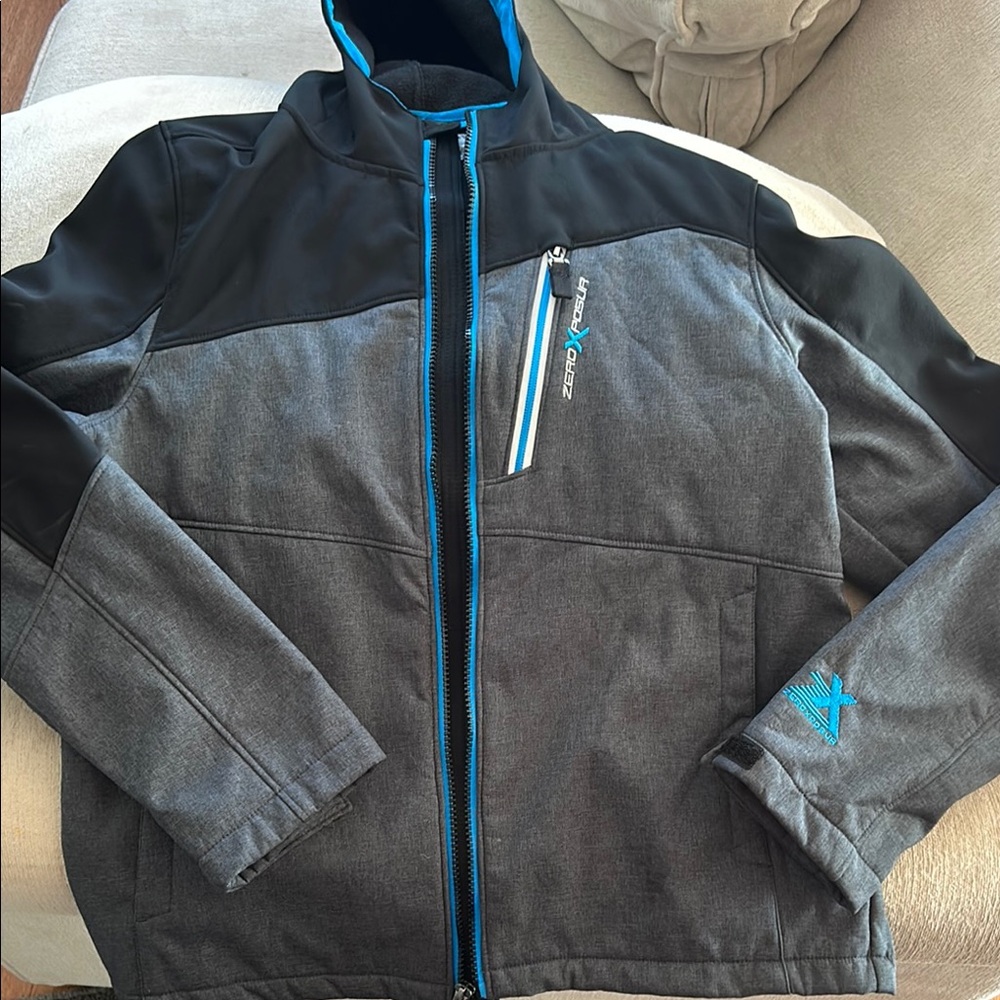 ZeroXposur Black and Gray Jacket with Blue Accents !!Only worn a few times